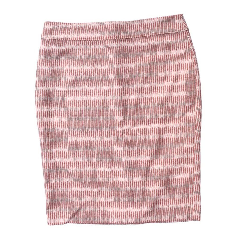 Loft Pencil Skirt Burnt Orange Vertical Woven Size 10